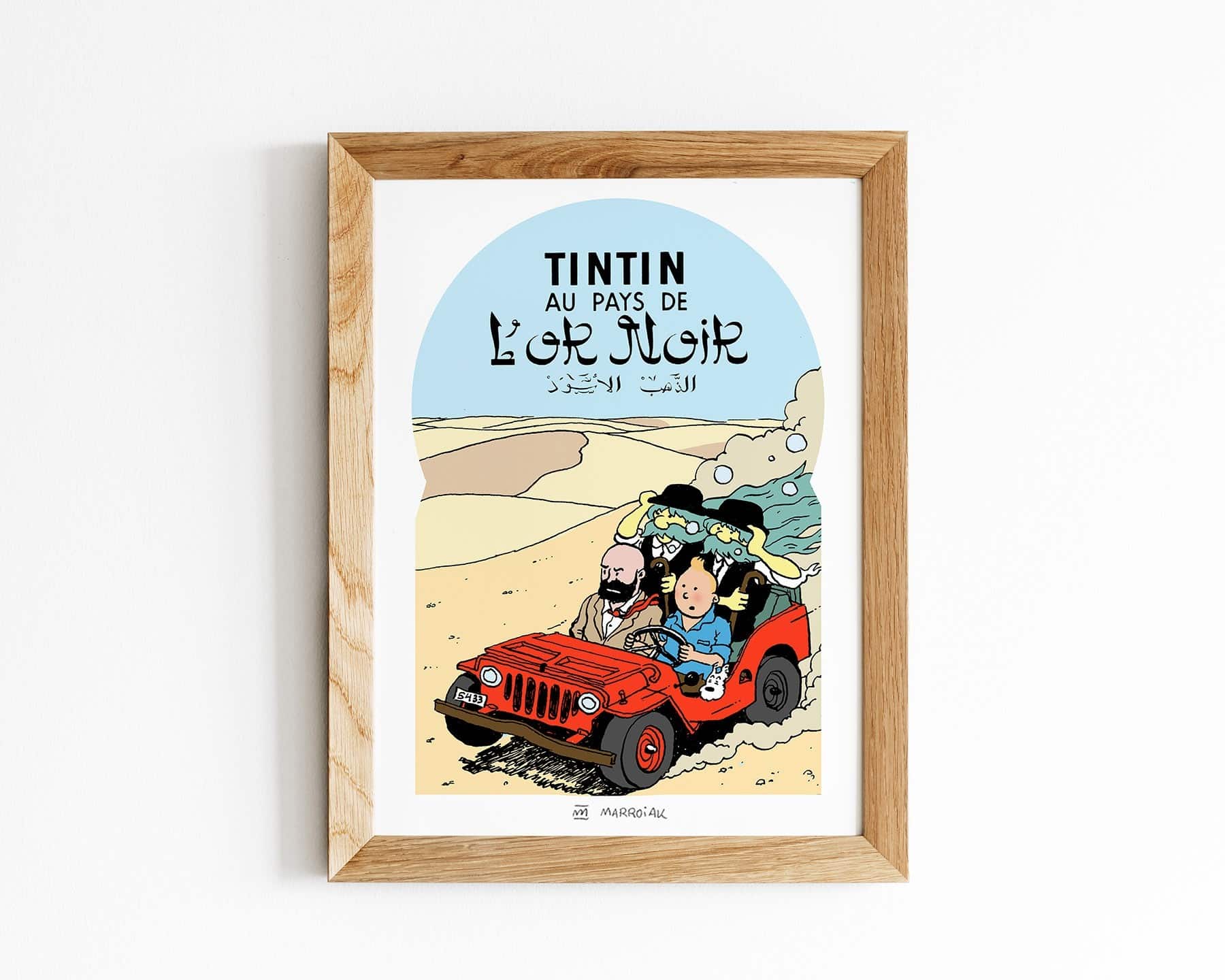 Dibujo de Tintin en el Pais del oro negro