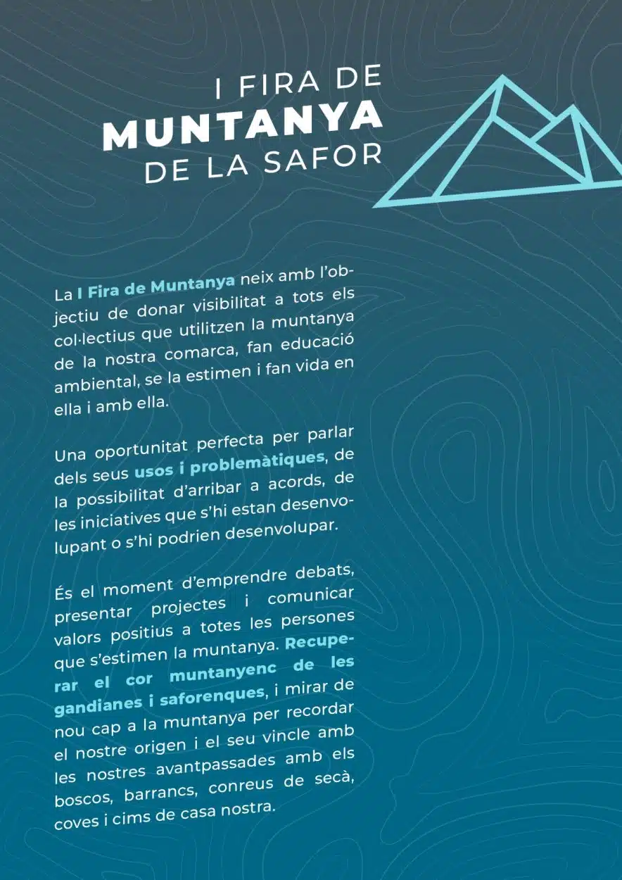 Programa completo para descargar de la Fira de Muntanya de La Safor en Marxuquera