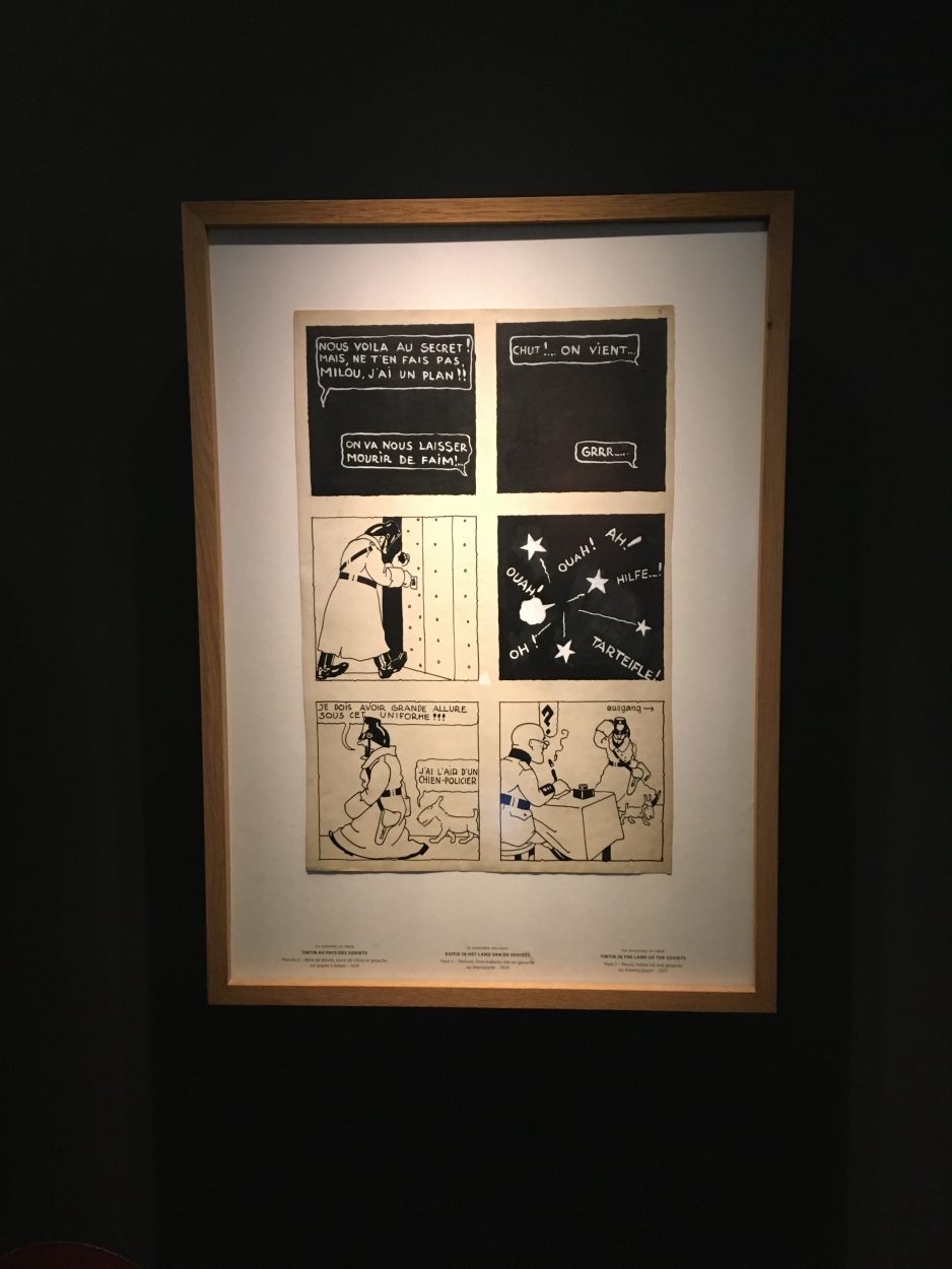 Ilustración original linea negra en Museo tintin en Bélgica