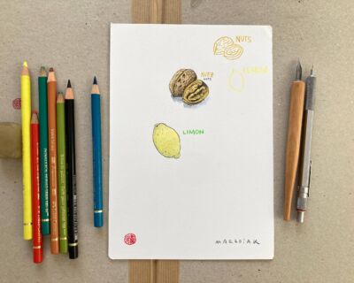 Limon y nueces dibujo original