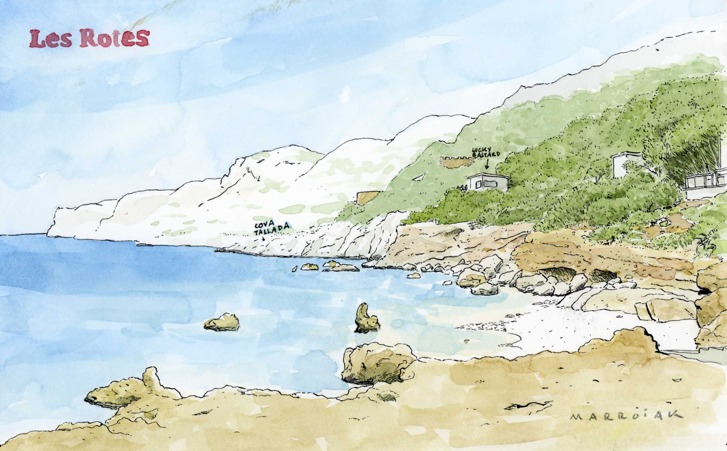 original watercolor les rotes denia auction