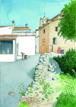 Original watercolor almisera at auction