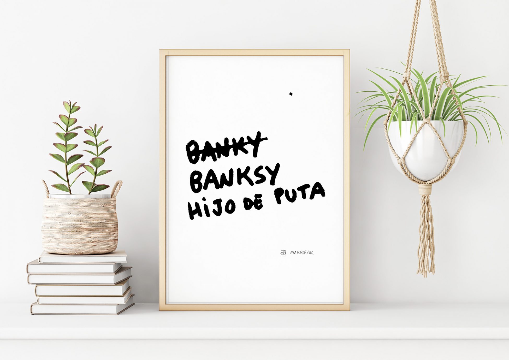 Lámina texto Banksy Hijo de puta. Arte contemporáneo