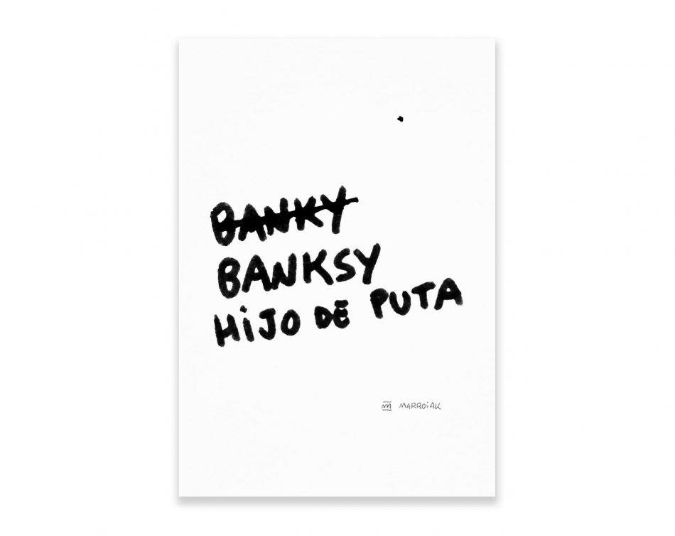 Cuadro decorativo serigrafía Banksy Hijo de Puta. Arte Contemporaneo. Arte urbano. Frases