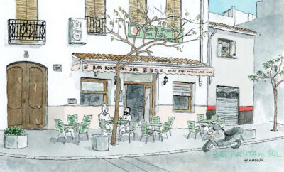 bar puerta del sol drawing tintin original auction