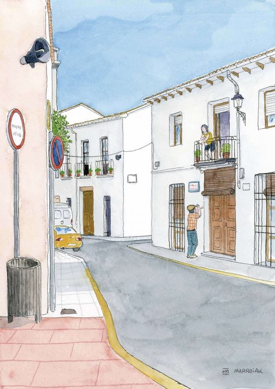 Dibujo Beniarjó en La Safor (Valencia)