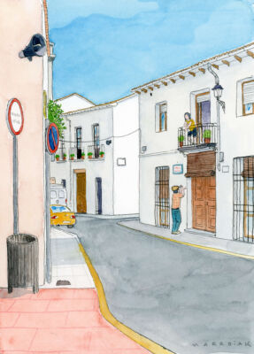 Beniarjo dibujo originala acuarela