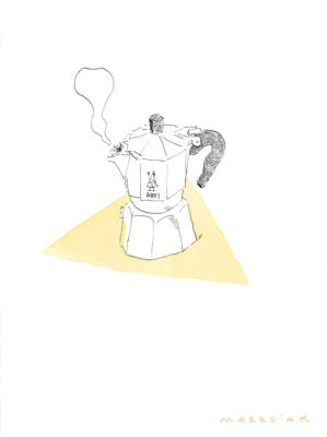 Boceto cafetera original en subasta