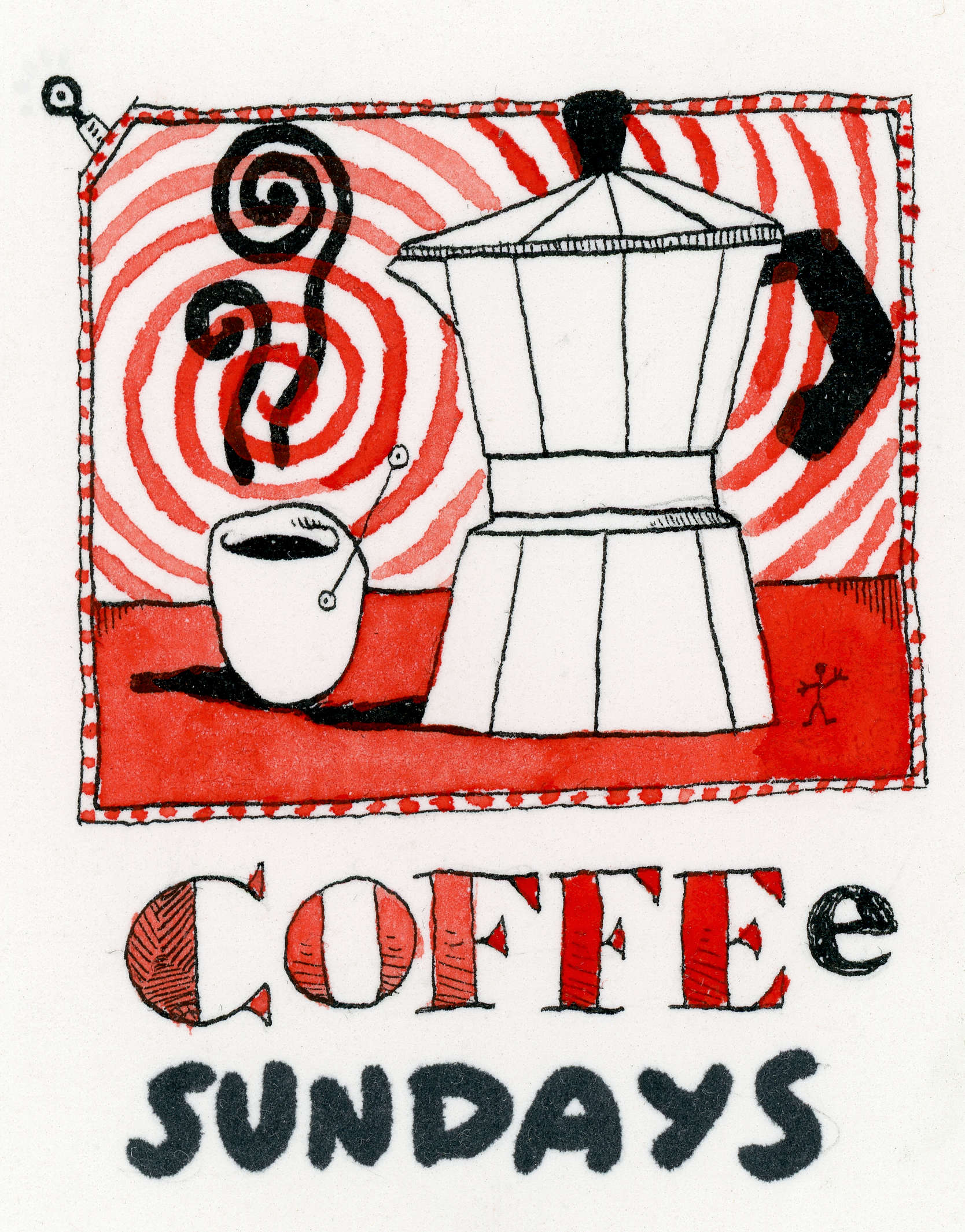 Cafe rojo original subasta de arte
