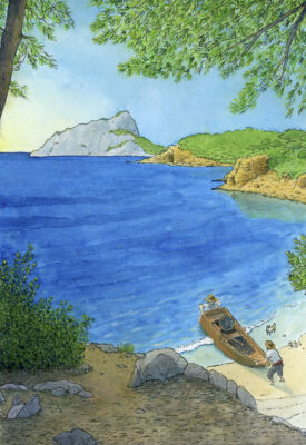 cala pinets original en subasta cuado acuarela benissa 1