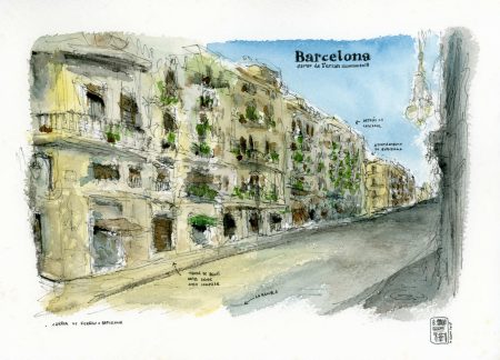 carrer ferran barcelona acuarela marroiak original subasta