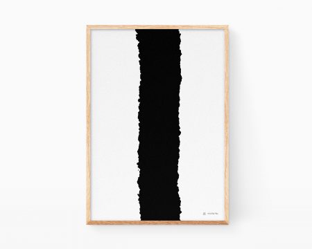 Pintura línea gruesa negra. Cuadro arte abstracto decorativo para enmarcar con una lámina en blanco y negro de estilo zen y elegante disponible para comprar online. Prints exclusivas con dibujos minimalistas japoneses.