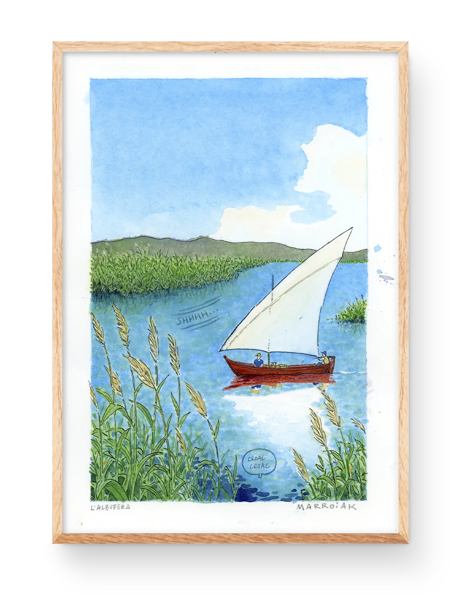 cuadro ilustracion original albufera valencia. Marroiak
