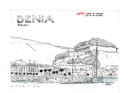 Denia destruir yates original dibujo a tinta en subasta