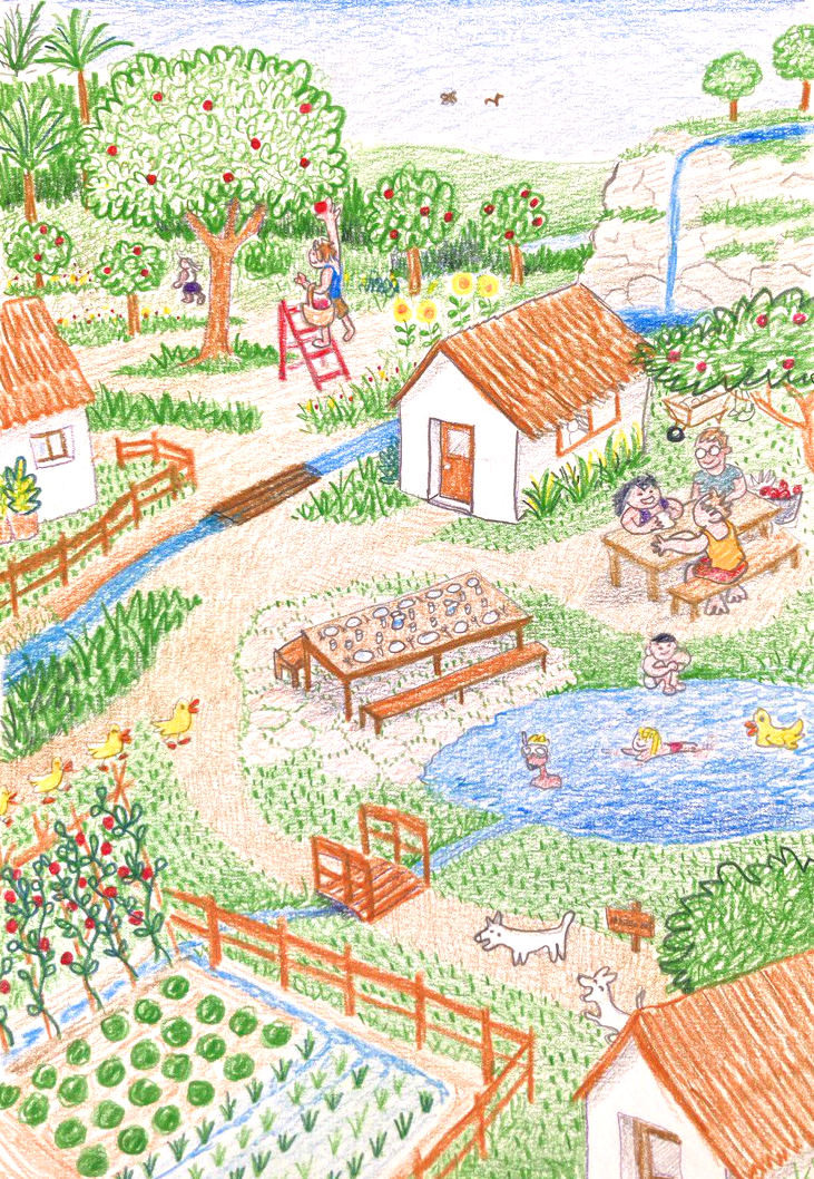 dibujo banquete niño
