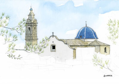 drawing church santa maria oliva valencia