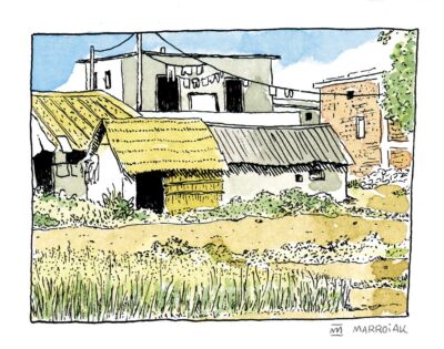 nepal drawings around lumbini village. Urban sketchers sketches