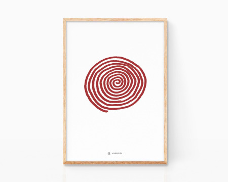 Ilustración abstracta espital. Cuadro decorativo con dibujo minimalista. Estilo nórdico