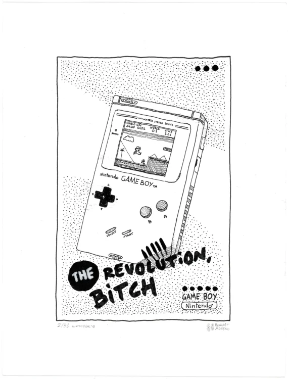 game boy dibujo original en subasta