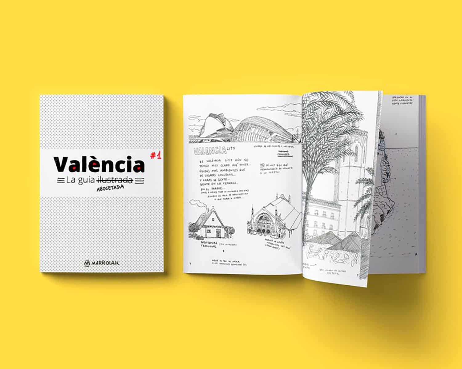 Revista con dibujos de la provincia de Valencia. Cómic con bocetos e ilustraciones.