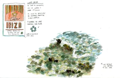 ibiza and an original watercolor wave