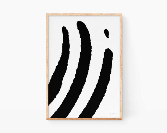 Lámina zen en blanco y negro. Cuadro decorativo abstracto para enmarcar con una ilustración minimalista de estilo escritura japonesa disponible en varios tamaños. Dibujos sencillos para yoga y ceremonia del té.