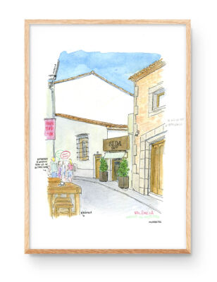 Drawing carrer del Hospital in Valencia. Sketch Urban Sketchers