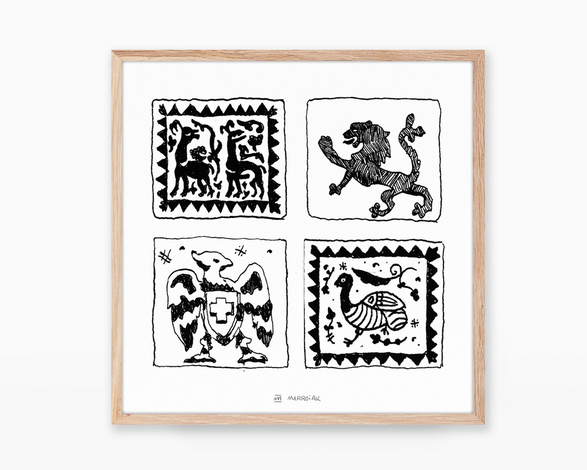 Taulell valenciano en blanco y negro - Cuadro decorativo para enmarcar con un dibujo impreso sobre lámina de papel. Prints cultura popular de Valencia
