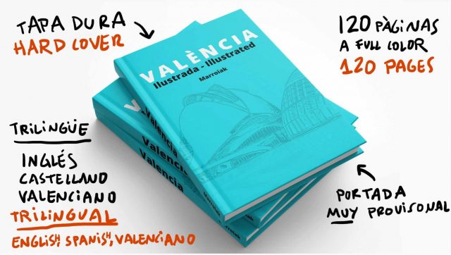 Portada provisional de la guía ilustrada de Valencia. Dibujos y acuarelas