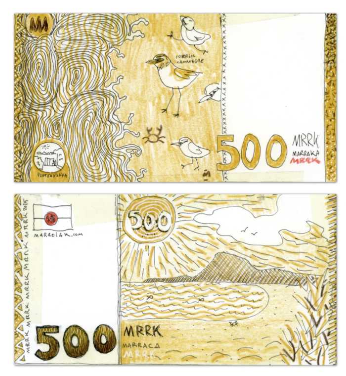 Banknote 500 MRRKs of the artist marroiak