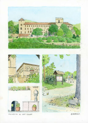 Monestir de sant jeroni alfauir original watercolor marroiak auction