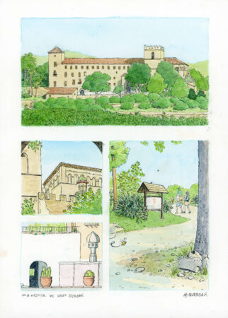 Monestir de sant jeroni alfauir original watercolor marroiak auction