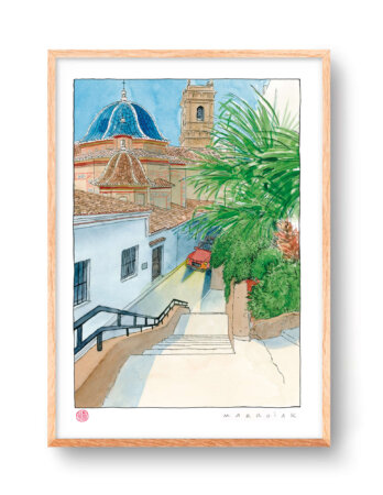 Oliva print acuarela carrer del fosar