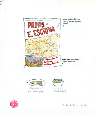 Papes escriva dibujo original subasta
