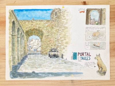 Portal de ses taules ibiza acuarela original