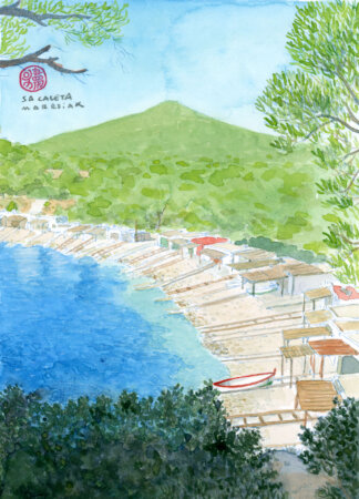 Playa sa cove original marroiak watercolor