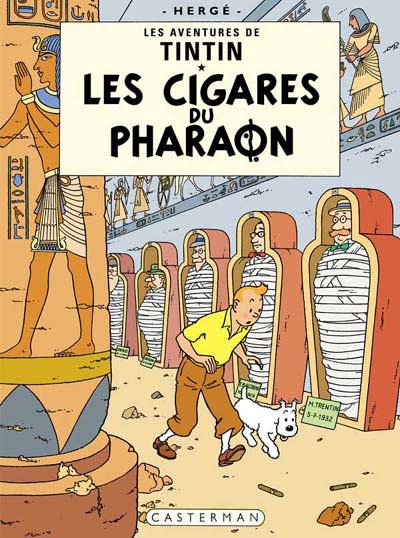 Portada cómic de Tintin y los Cigarros del Faraón