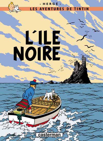 Portada cómic de Tintin en la Isla Negra