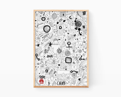 Lámina Arte urbano horror vacui animales de poder