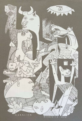 Original gray guernica screen print