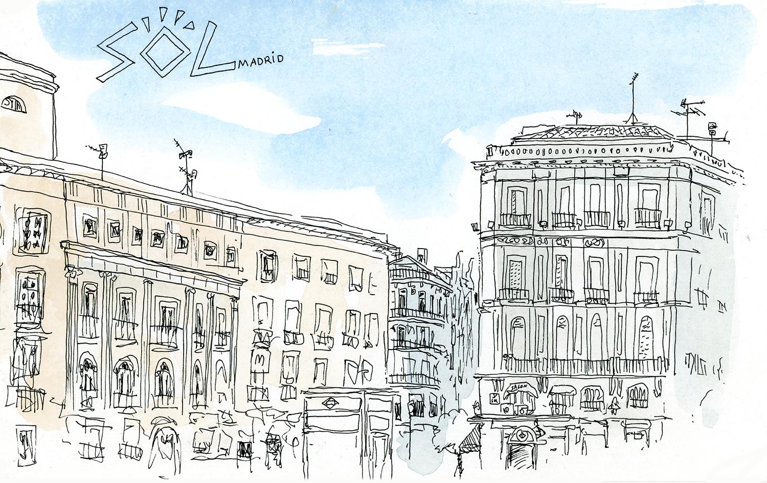 Plaza Puerta del Sol M, Madrid. Urban Sketchers