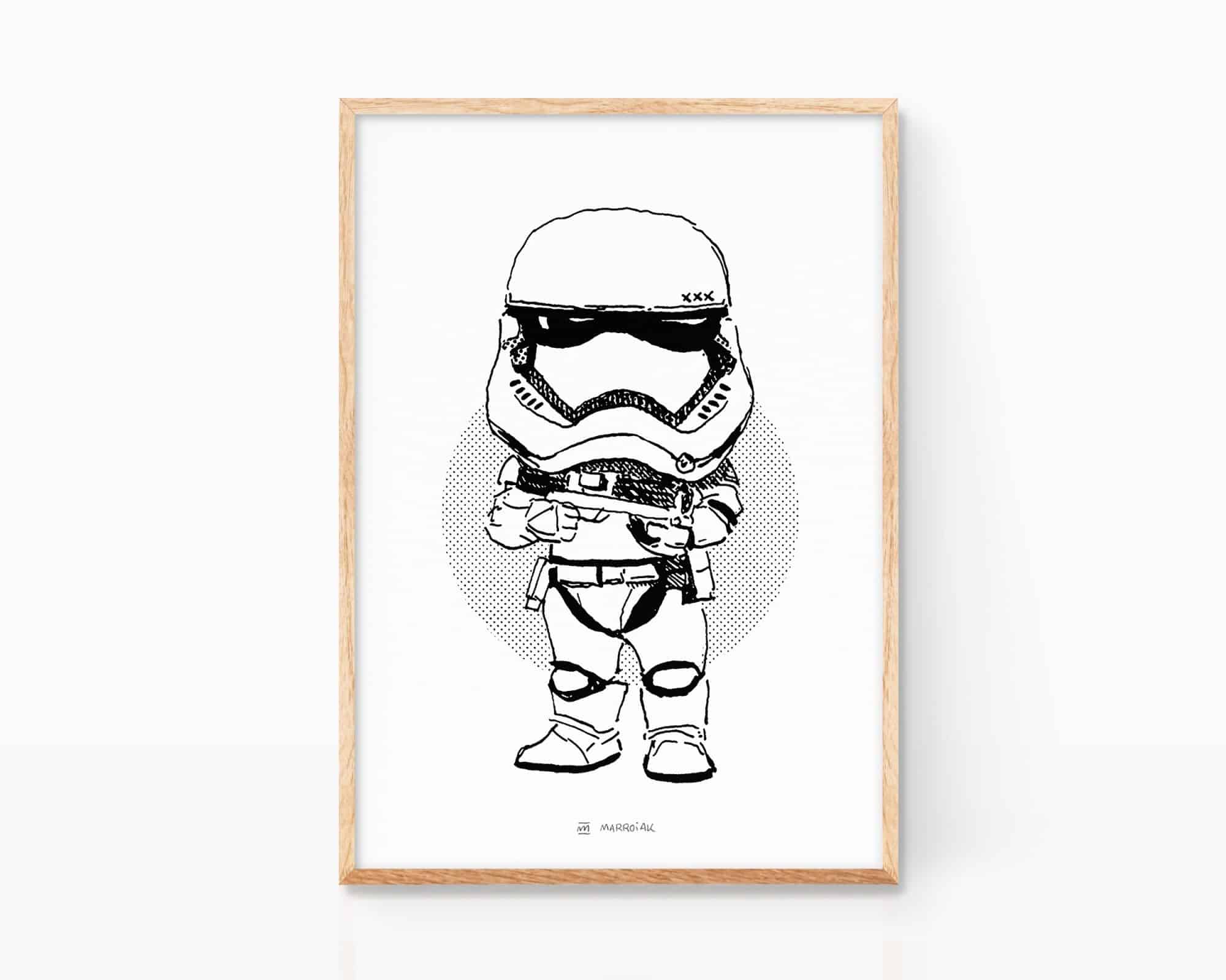 Lamina ilustración Stormtrooper.. Cuadros de Star Wars Marroiak