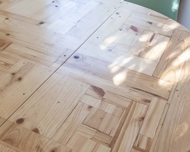 Tabla mesa redonda extensible de madera