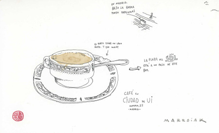 taza de cafe en madrid boceto original subasta