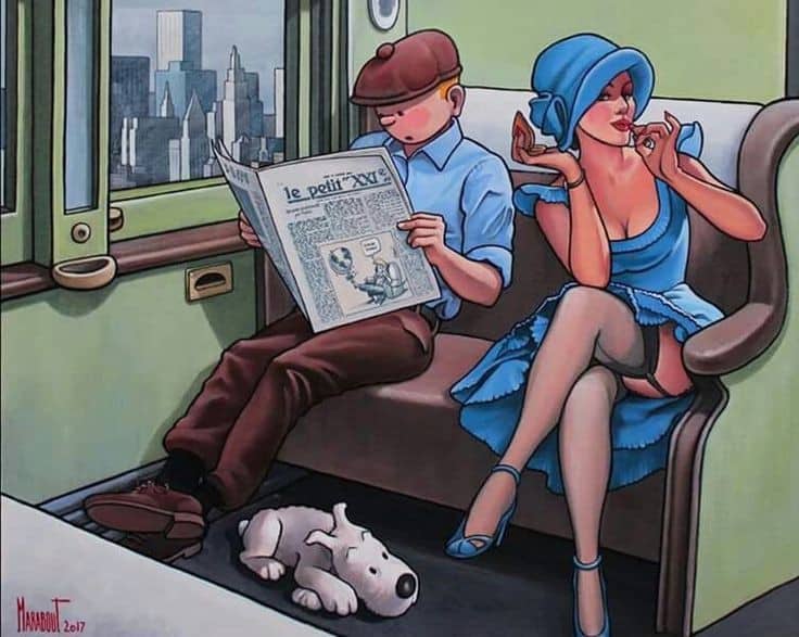 Pintura de Tintin homenaje estilo Pop Art