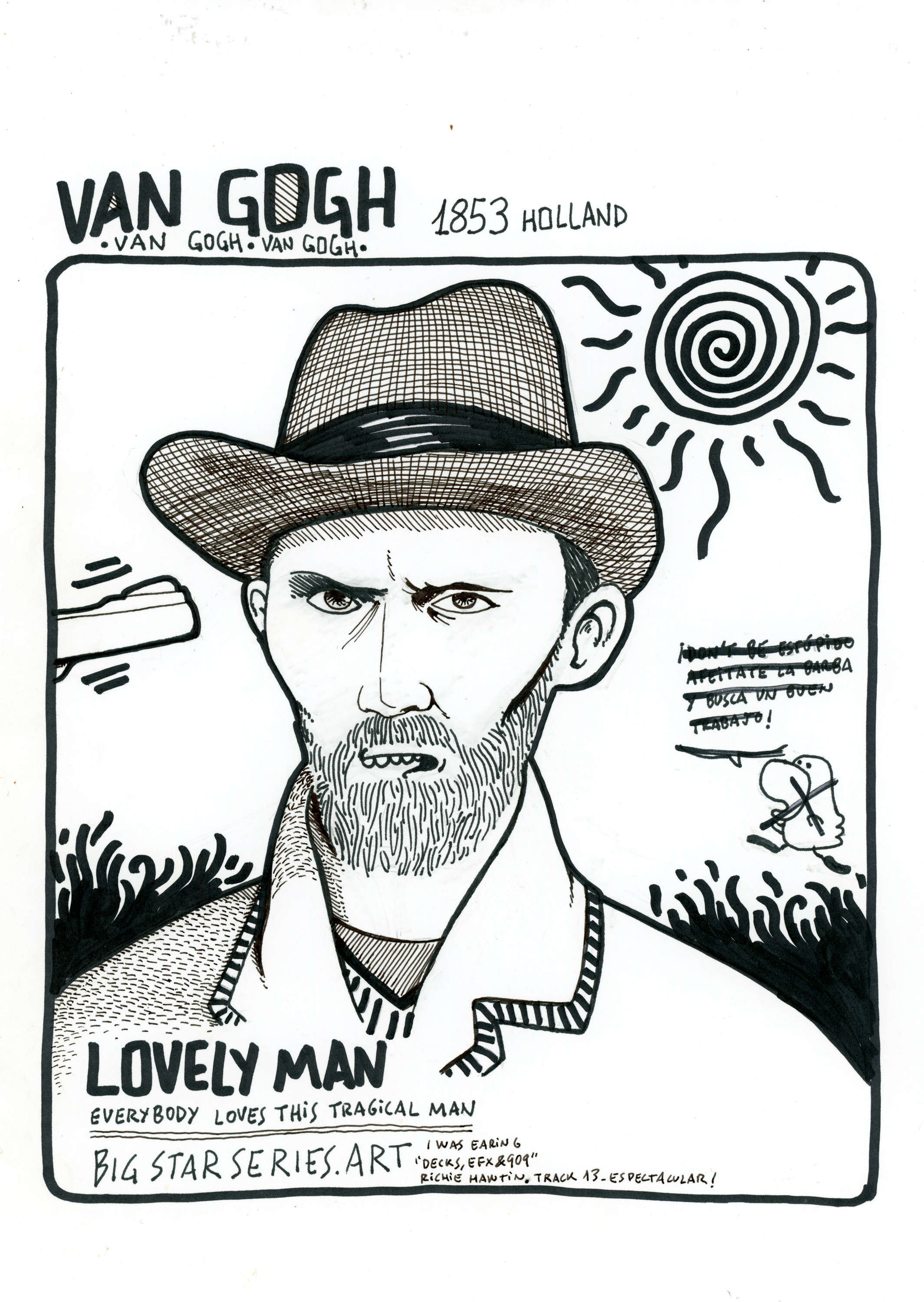 Van Gogh original ink drawing portrait up for auction