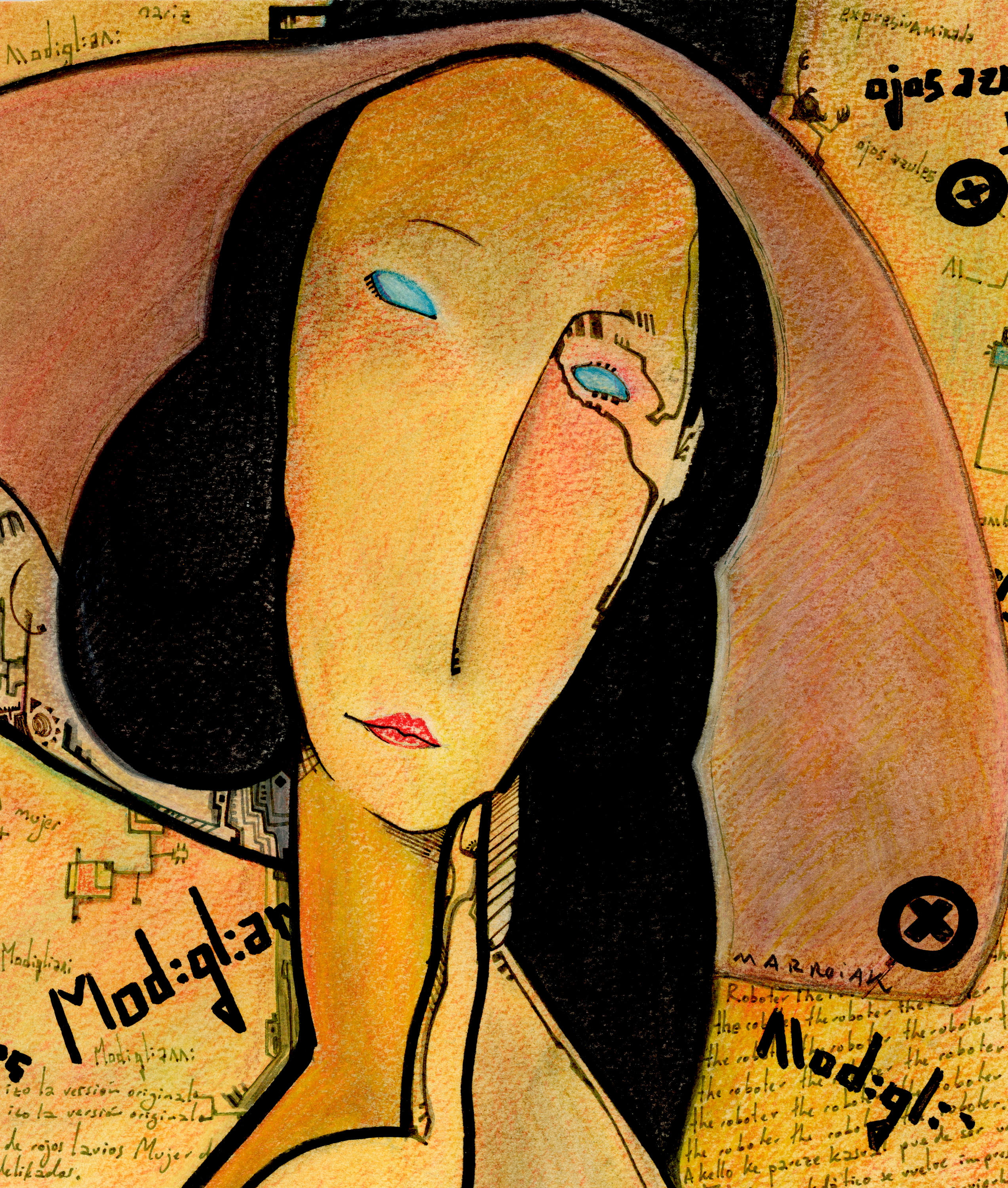 Modigliani version in auction, original art